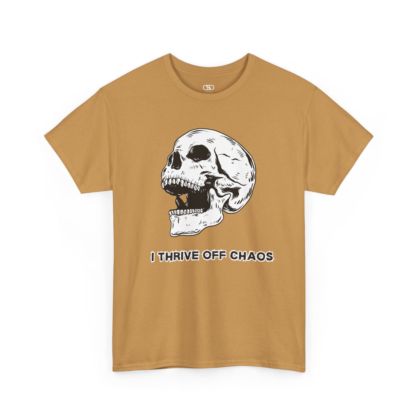 I thrive off chaos' Unisex Skull Graphic Tee
