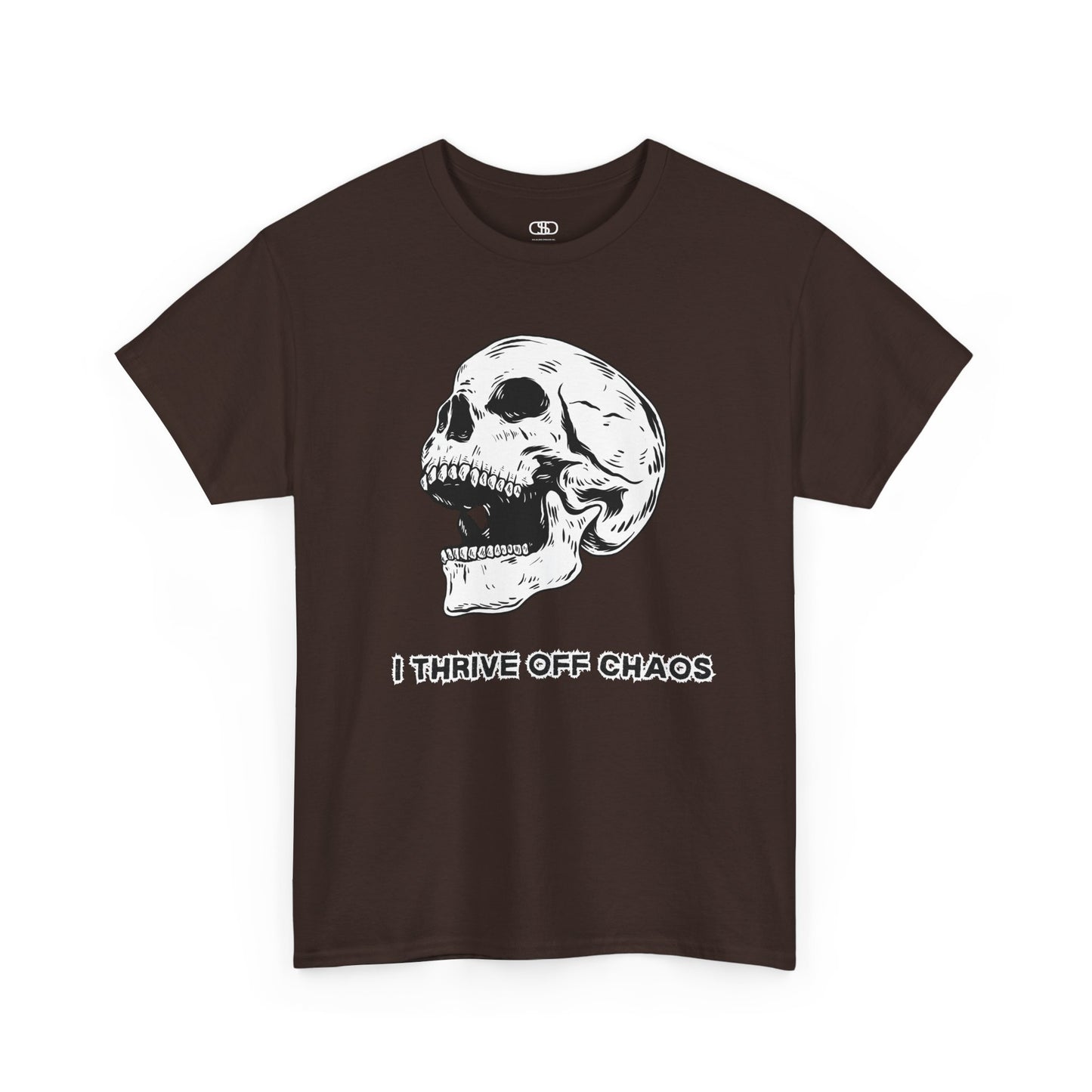 I thrive off chaos' Unisex Skull Graphic Tee