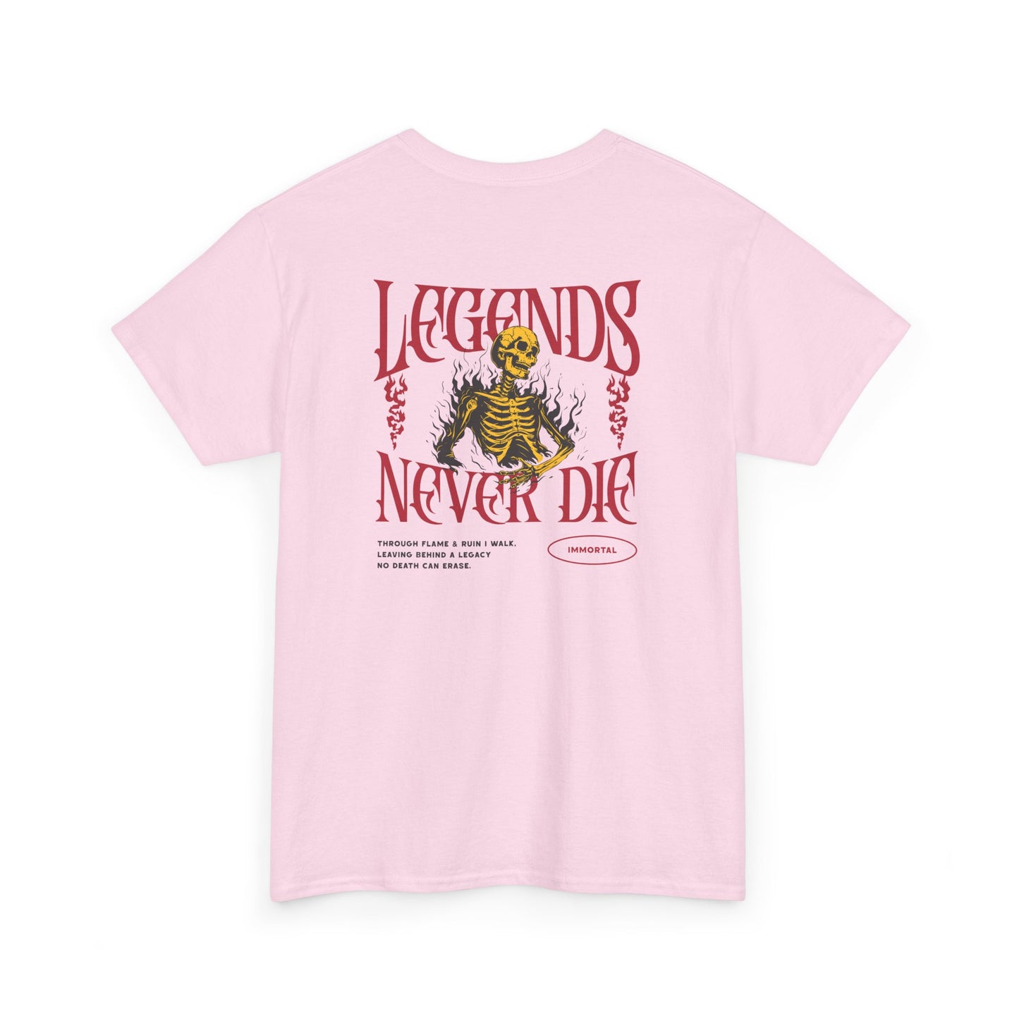 Eternal Protection Shirt – Gothic “Legends Never Die” Skeleton Graphic Tee (MCMLVII Edition)