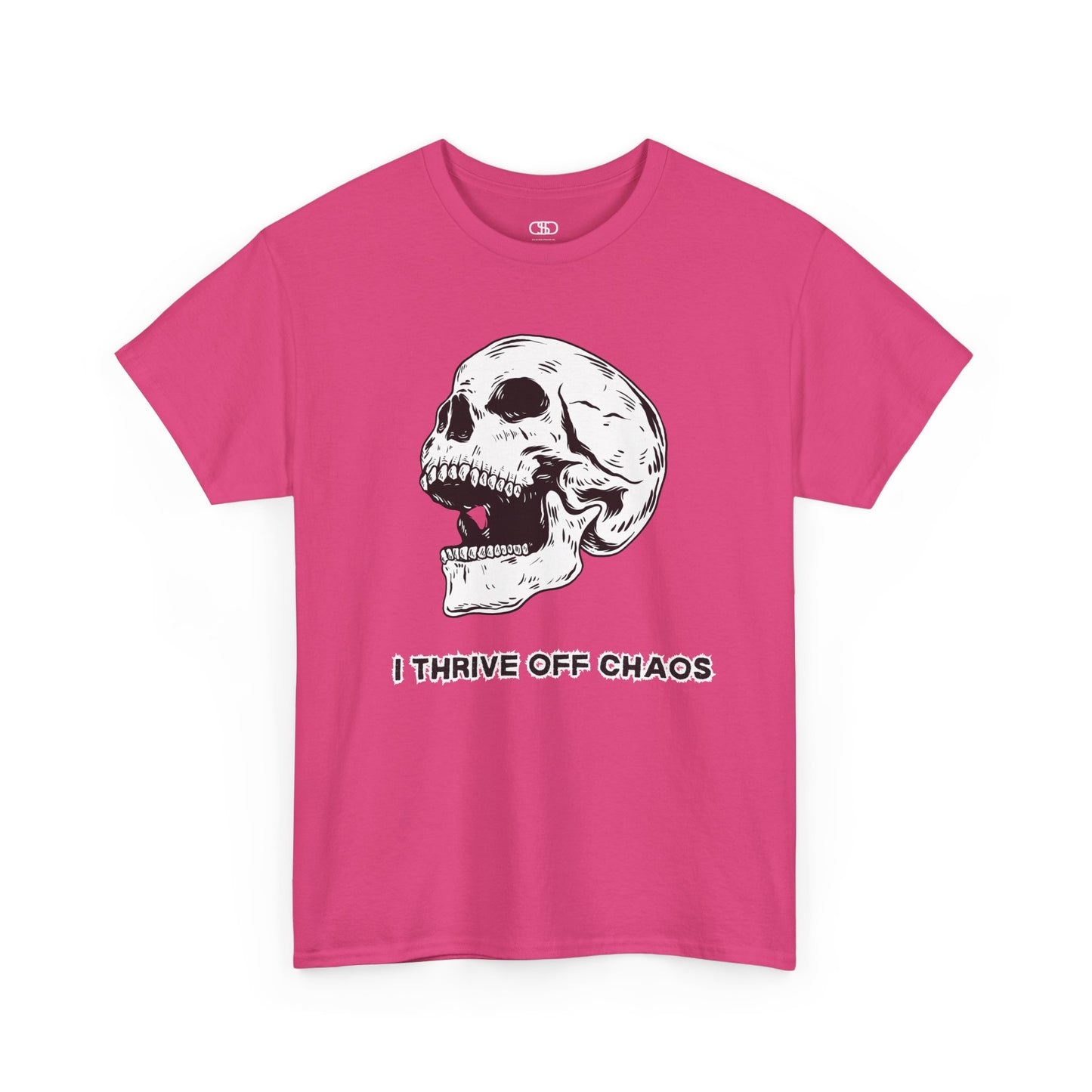 I thrive off chaos' Unisex Skull Graphic Tee