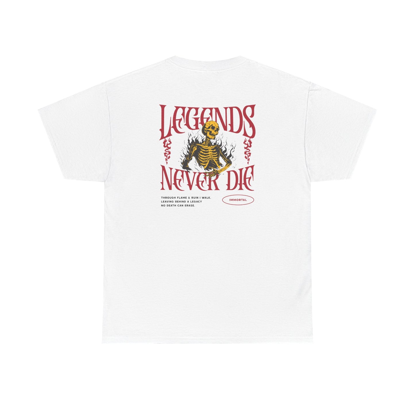 Eternal Protection Shirt – Gothic “Legends Never Die” Skeleton Graphic Tee (MCMLVII Edition)