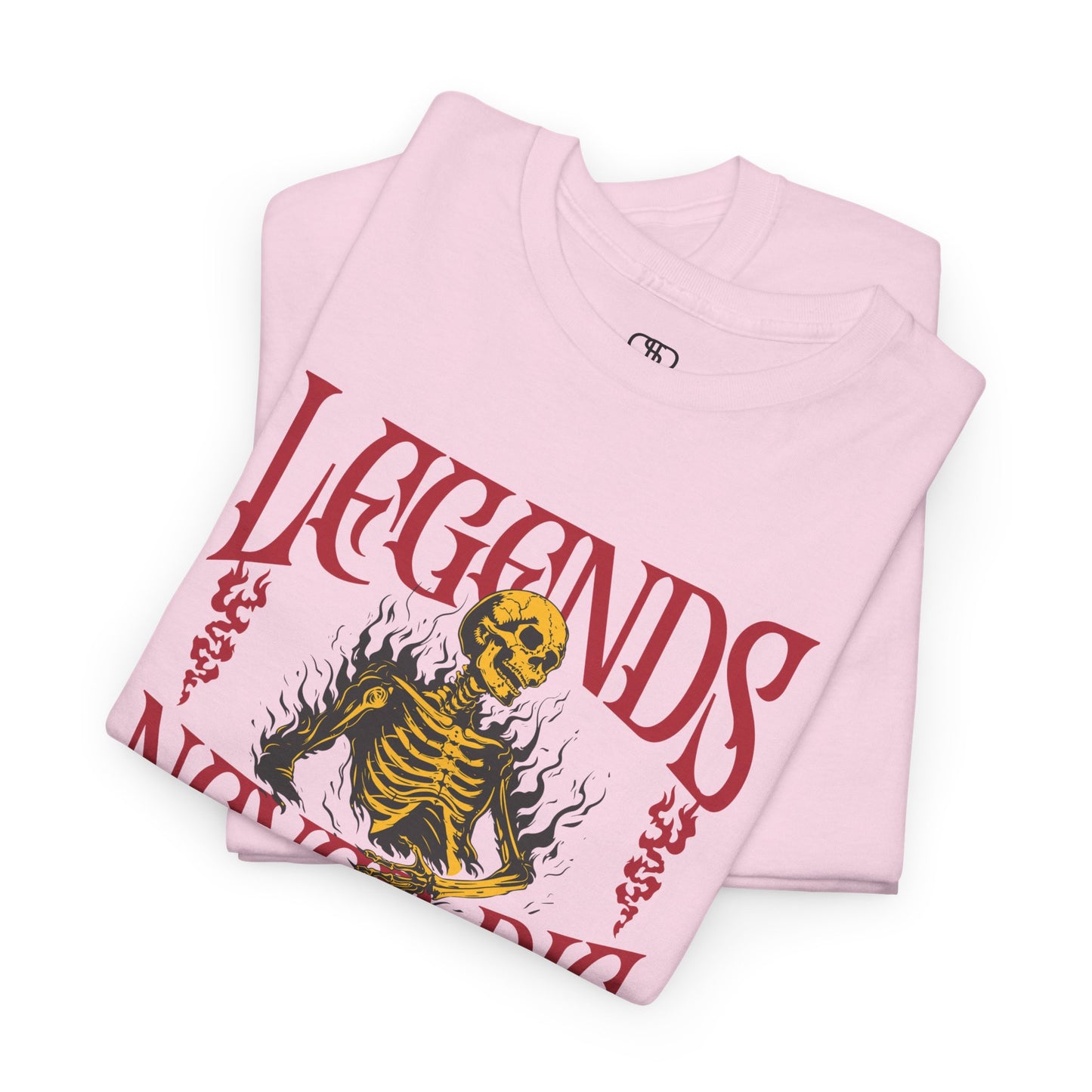 Legends Never Die T-Shirt | Immortal Flaming Skeleton Graphic Tee