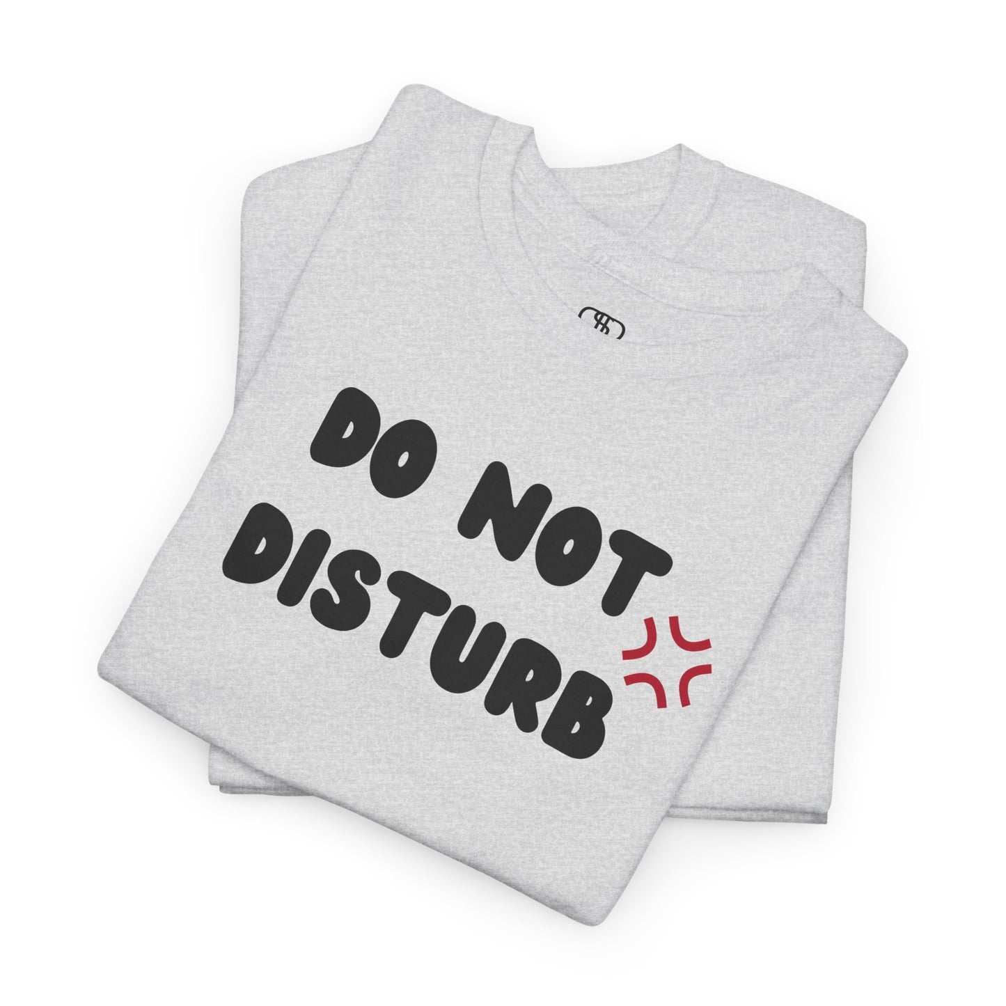 A t-shirt with the words "Do Not Disturb" printed above a stylized angry asterisk symbol, like those used in cartoons and anime to show irritation.