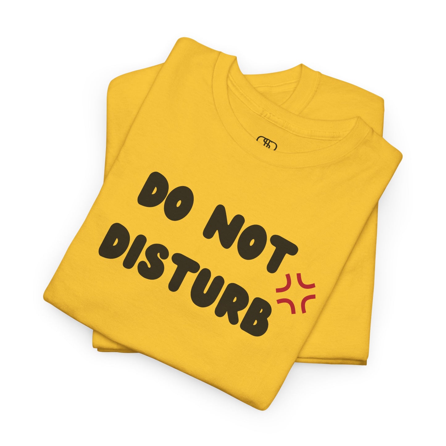 A t-shirt with the words "Do Not Disturb" printed above a stylized angry asterisk symbol, like those used in cartoons and anime to show irritation.
