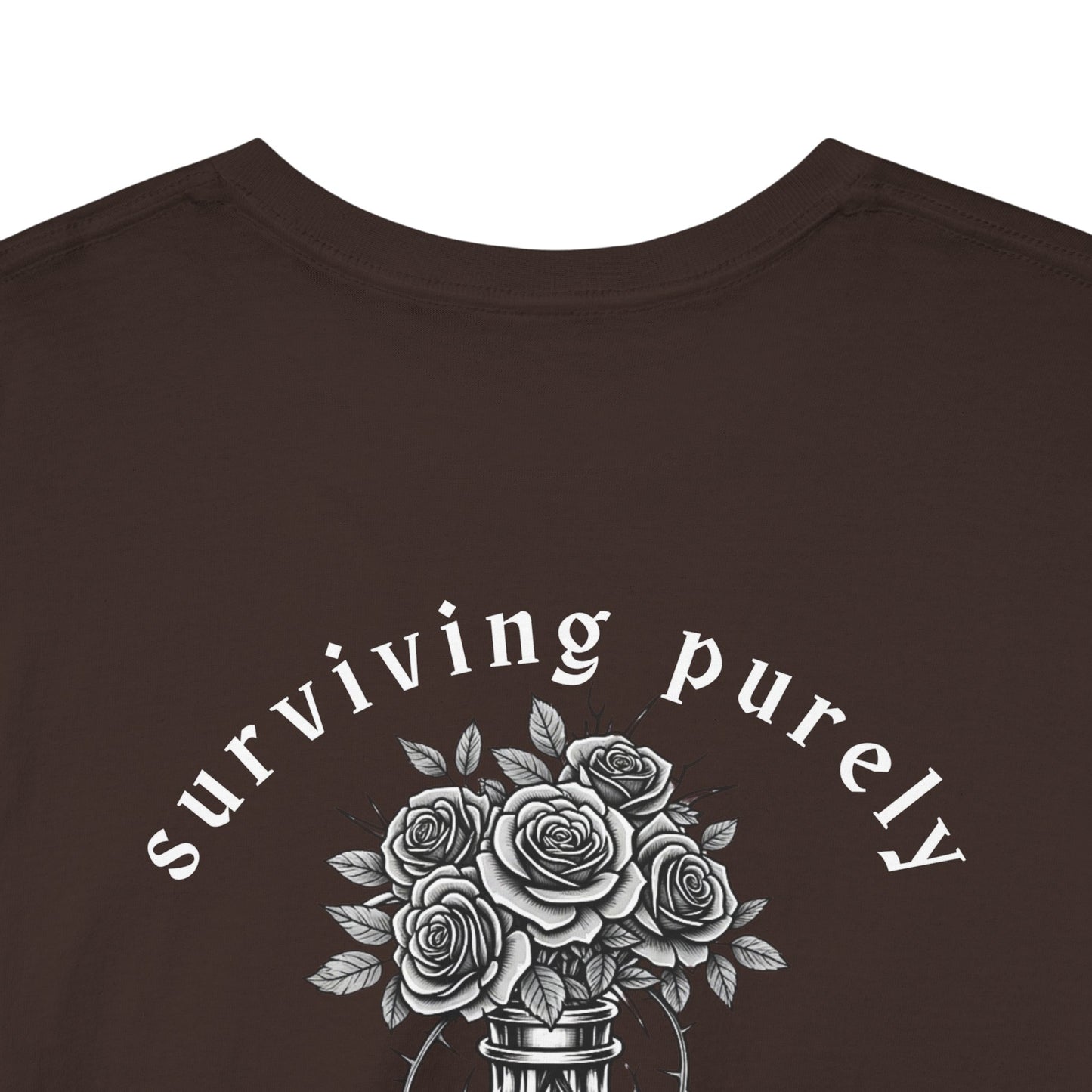 Surviving Purely Out of Spite" Gothic Skull Rose Tee