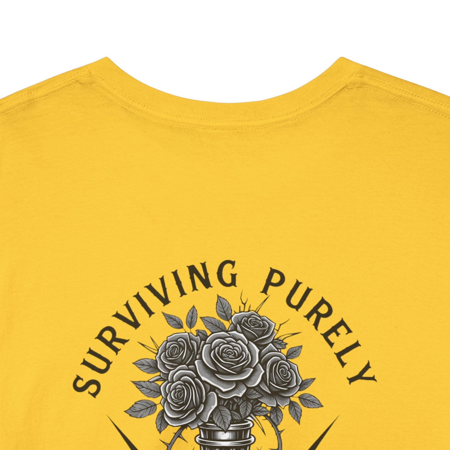 Surviving Purely Out of Spite" Gothic Skull Rose Tee
