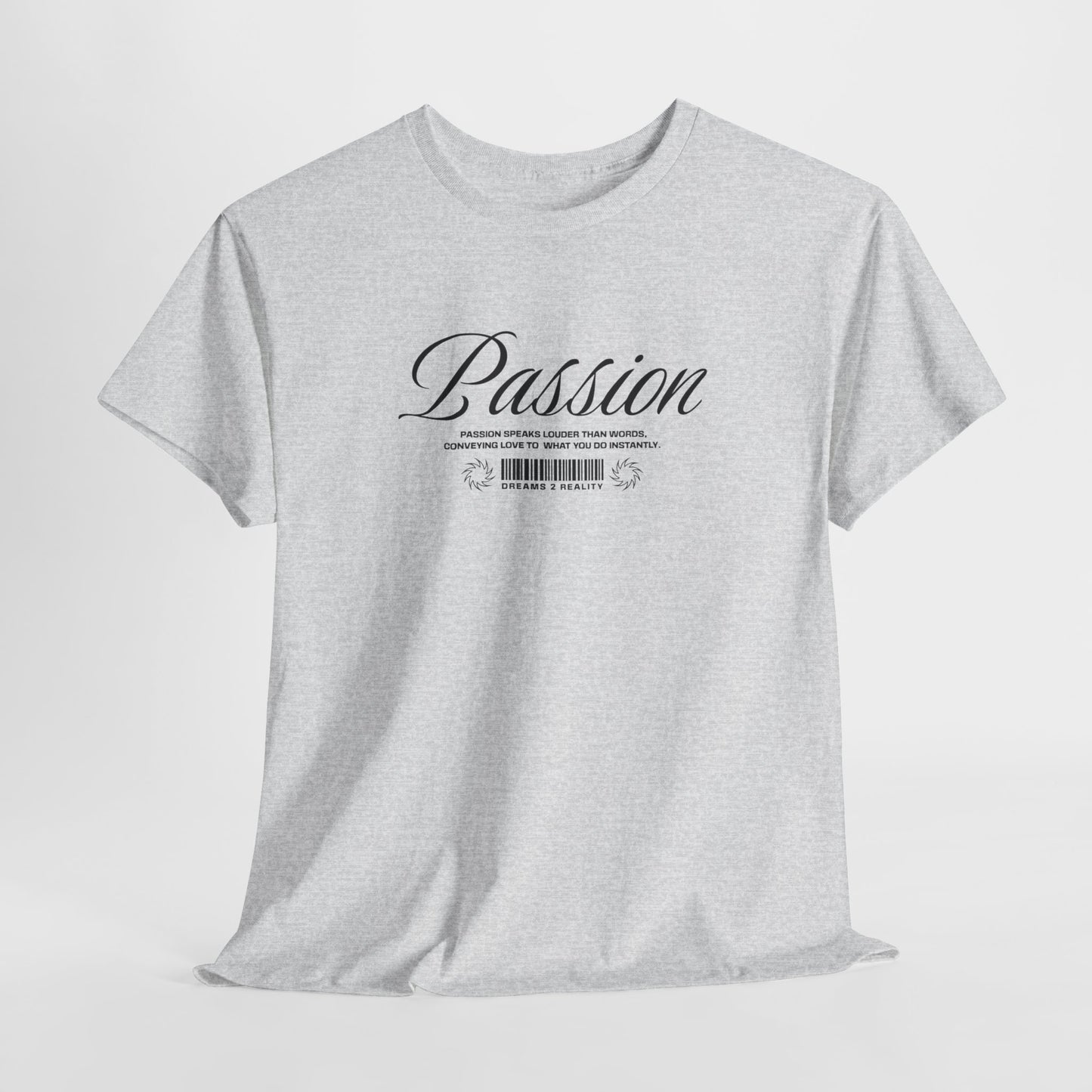The front makes a bold, immediate statement with the word "Passion" in an elegant, unmissable cursive font. Beneath it, a unique barcode design symbolizes your personal journey from "Dreams 2 Reality," reminding you that your goals are scannable, trackable, and achievable.