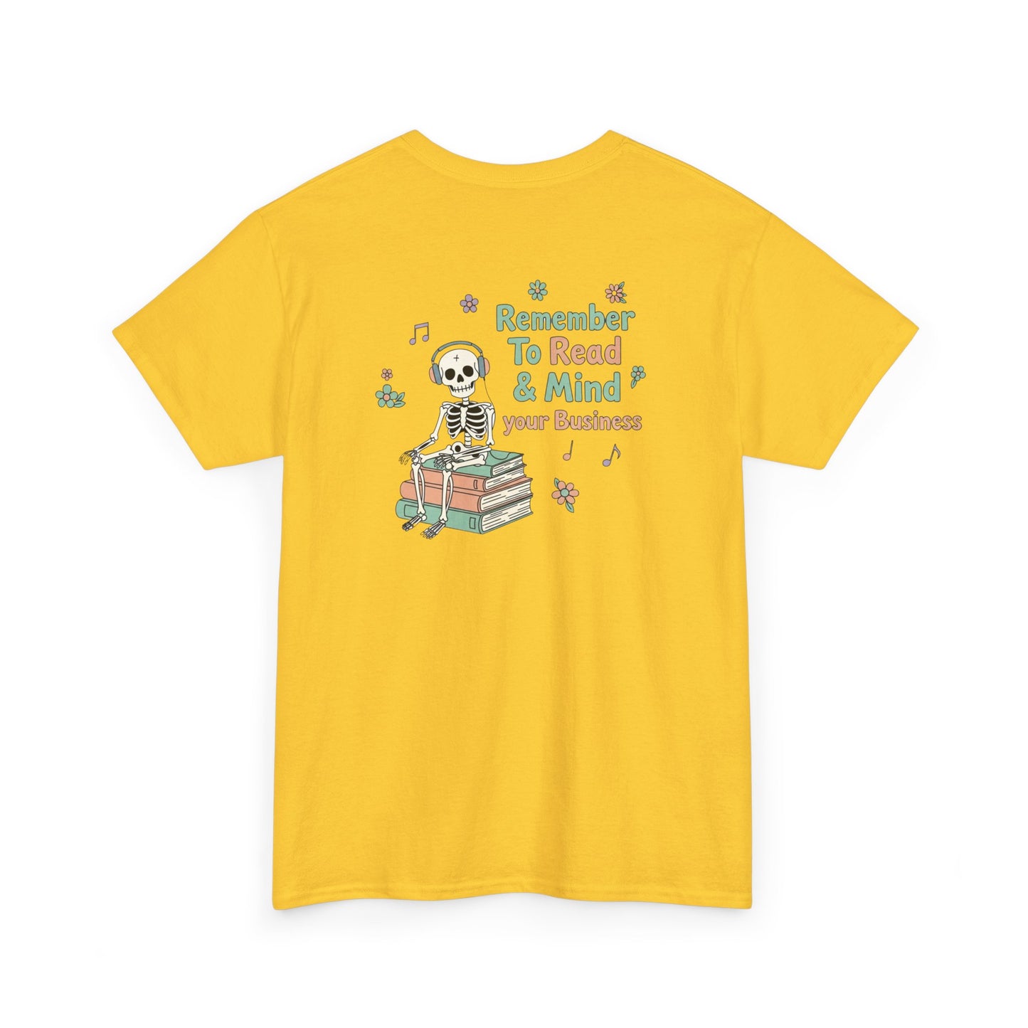 "Mind Your Business" Skeleton Reading Graphic Tee