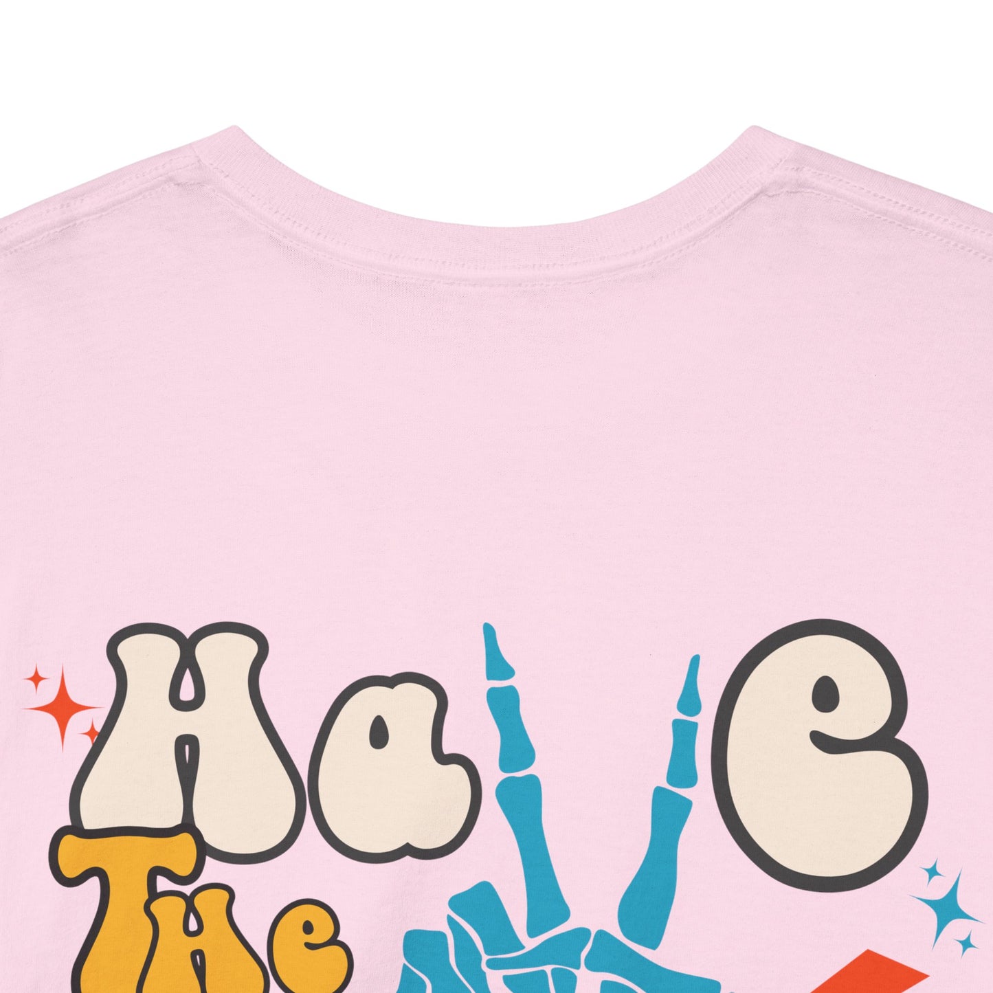 Have the day you deserve Teal Skeletal Peace Sign Graphic Tee