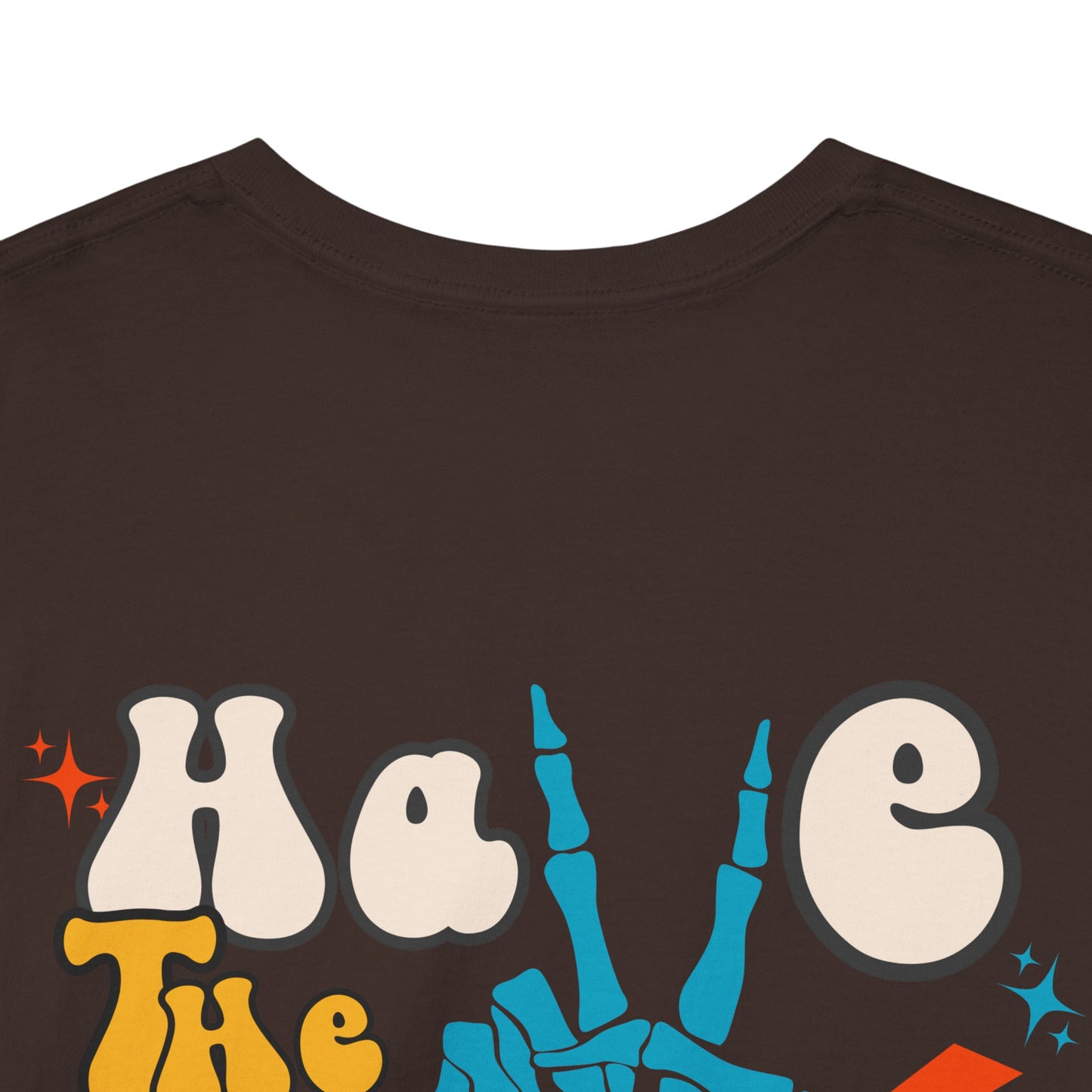 Have the day you deserve Teal Skeletal Peace Sign Graphic Tee