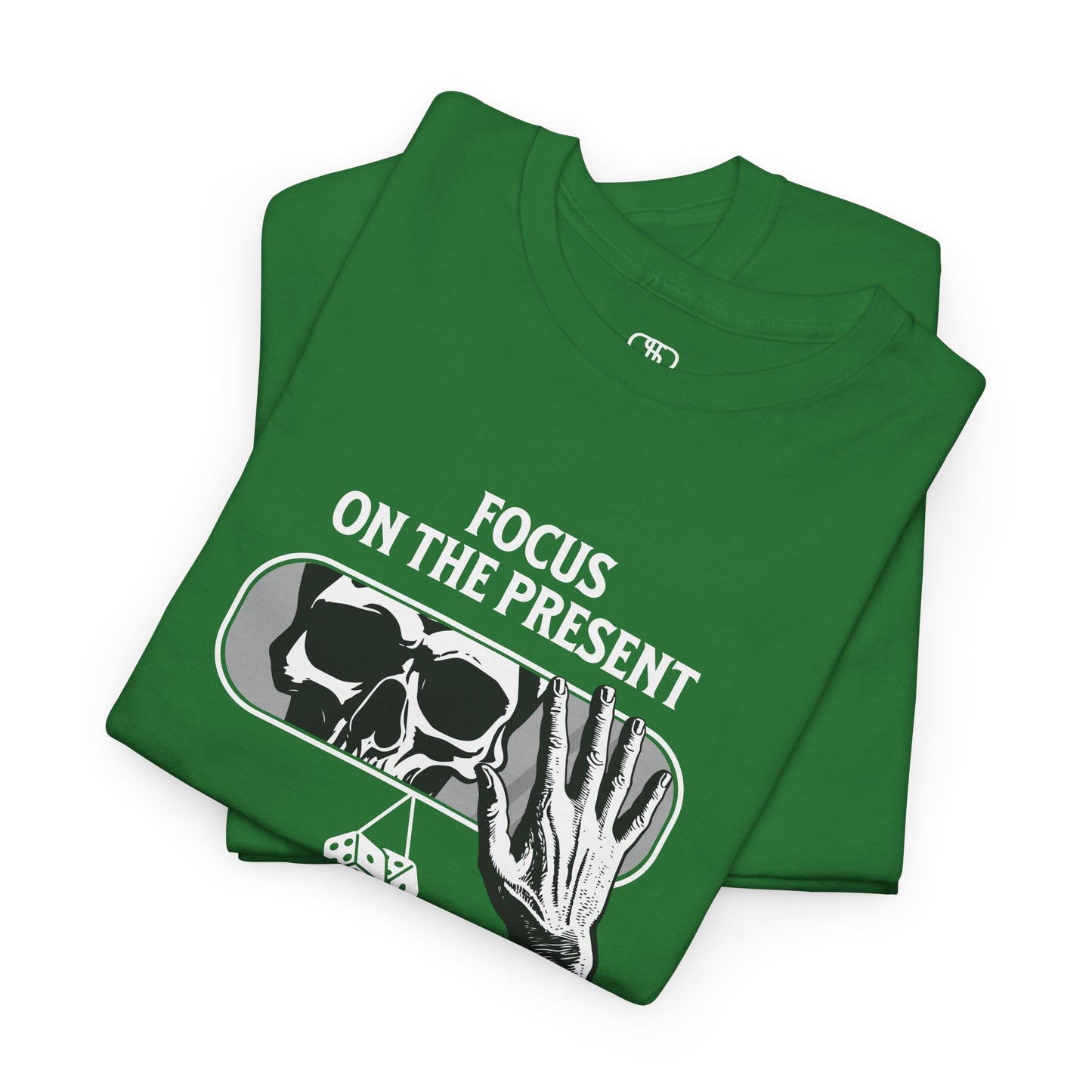 Focus On The Present T-Shirt | Edgy Skeleton Rearview Mirror Tee
