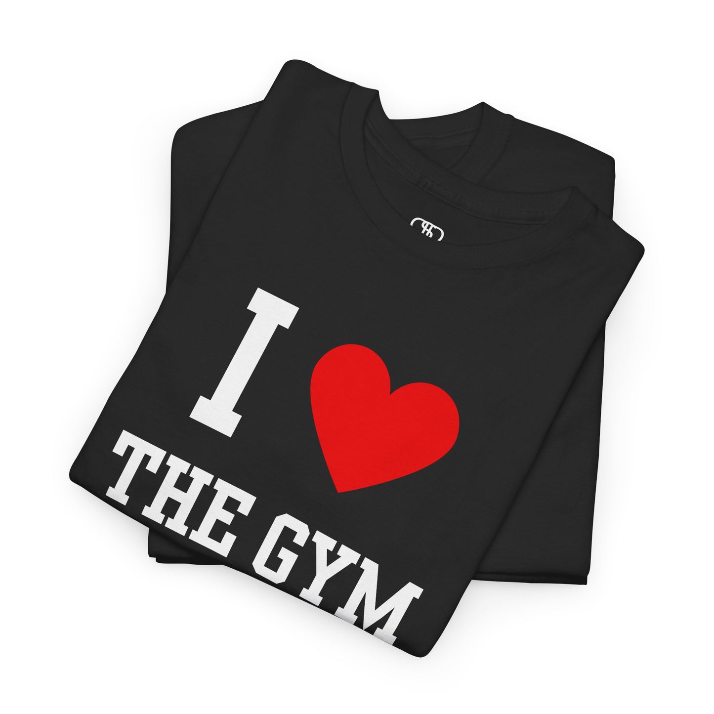 A sarcastic black folded t-shirt featuring the classic "I Heart" graphic with the text "I," a Love, and the word "Stealing," intended as dark humor.