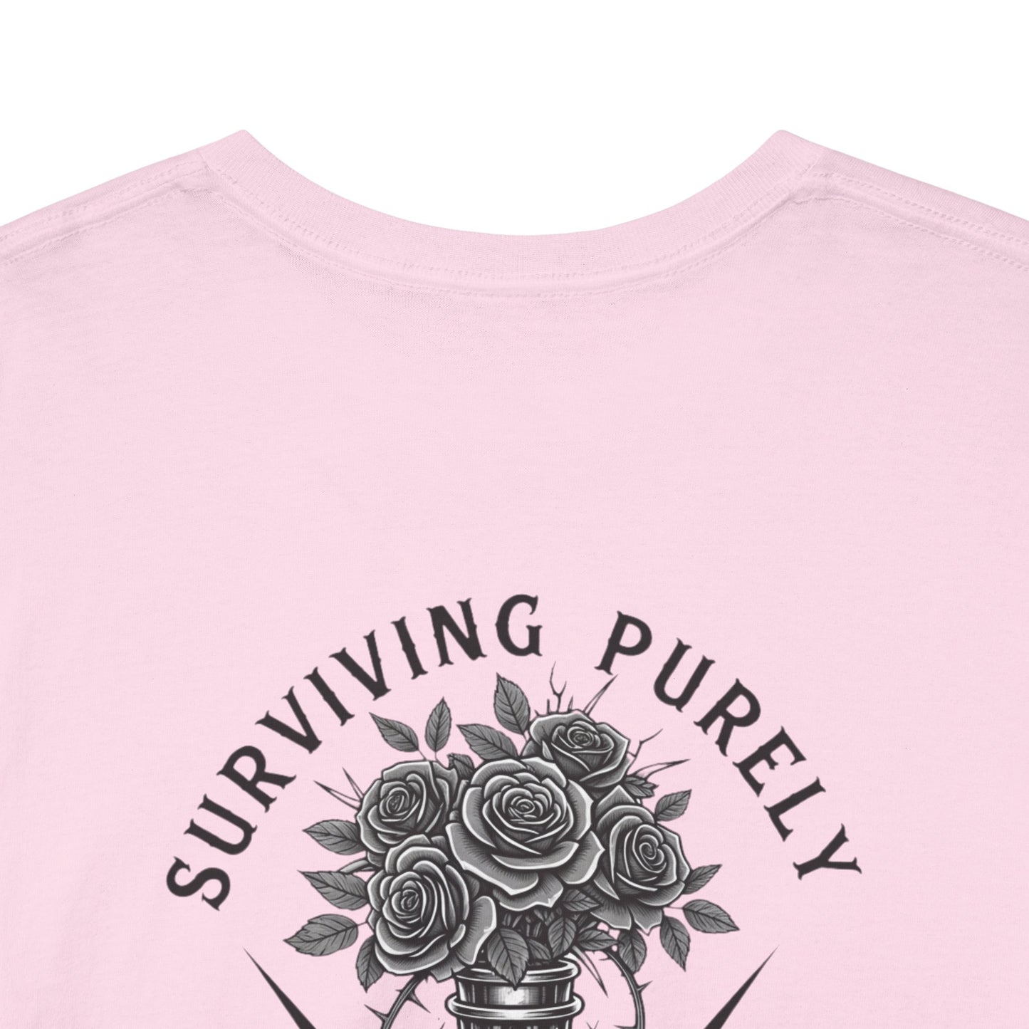 Surviving Purely Out of Spite" Gothic Skull Rose Tee