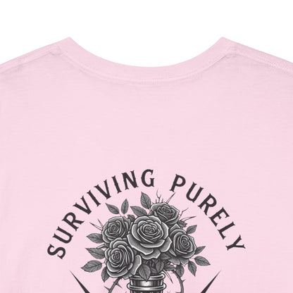 Surviving Purely Out of Spite" Gothic Skull Rose Tee