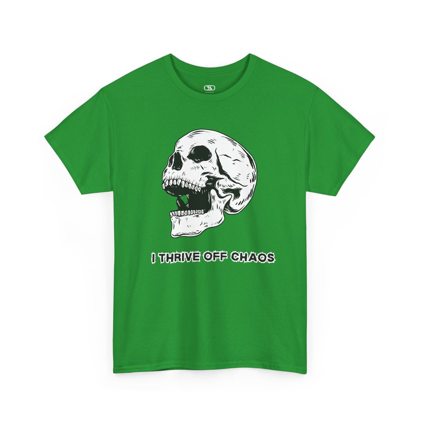 I thrive off chaos' Unisex Skull Graphic Tee