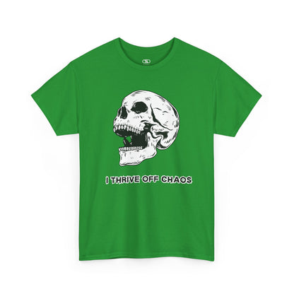 I thrive off chaos' Unisex Skull Graphic Tee