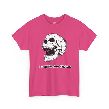 I thrive off chaos' Unisex Skull Graphic Tee
