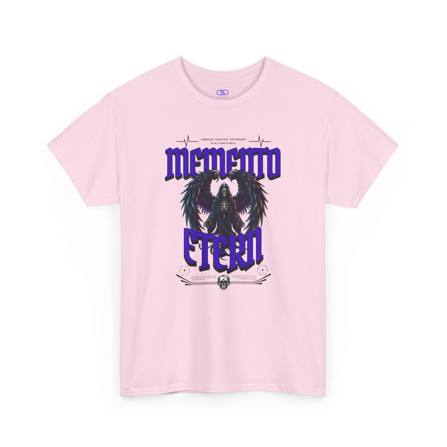 "Memento Etern" Winged Grim Reaper T-Shirt - Eternal Skull Angel Gothic Apparel