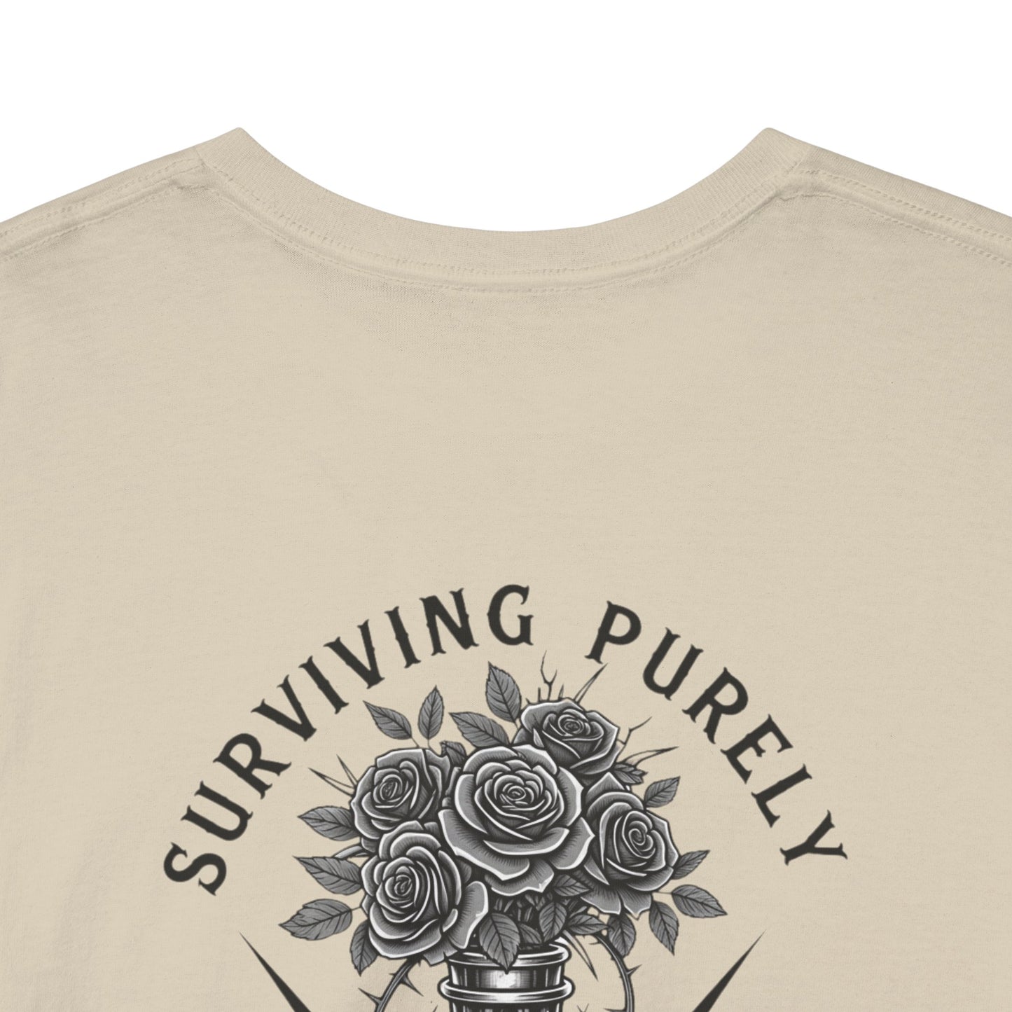 Surviving Purely Out of Spite" Gothic Skull Rose Tee