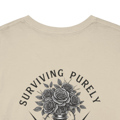Surviving Purely Out of Spite" Gothic Skull Rose Tee