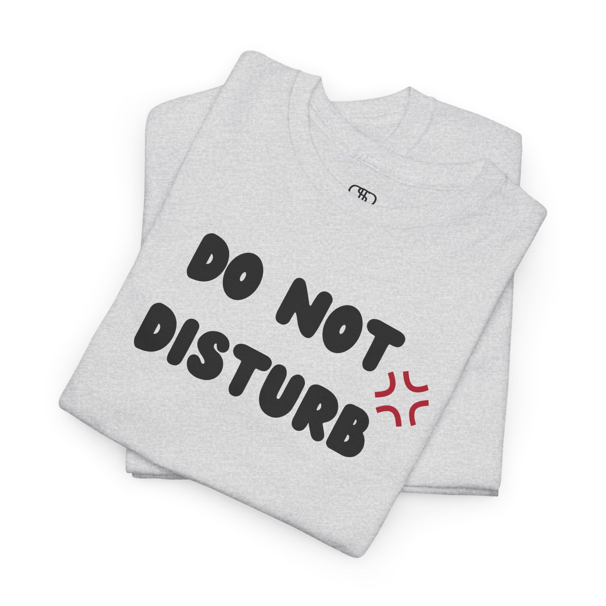 A t-shirt with the words "Do Not Disturb" printed above a stylized angry asterisk symbol, like those used in cartoons and anime to show irritation.
