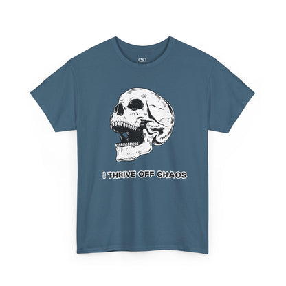 I thrive off chaos' Unisex Skull Graphic Tee