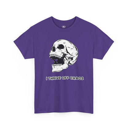 I thrive off chaos' Unisex Skull Graphic Tee