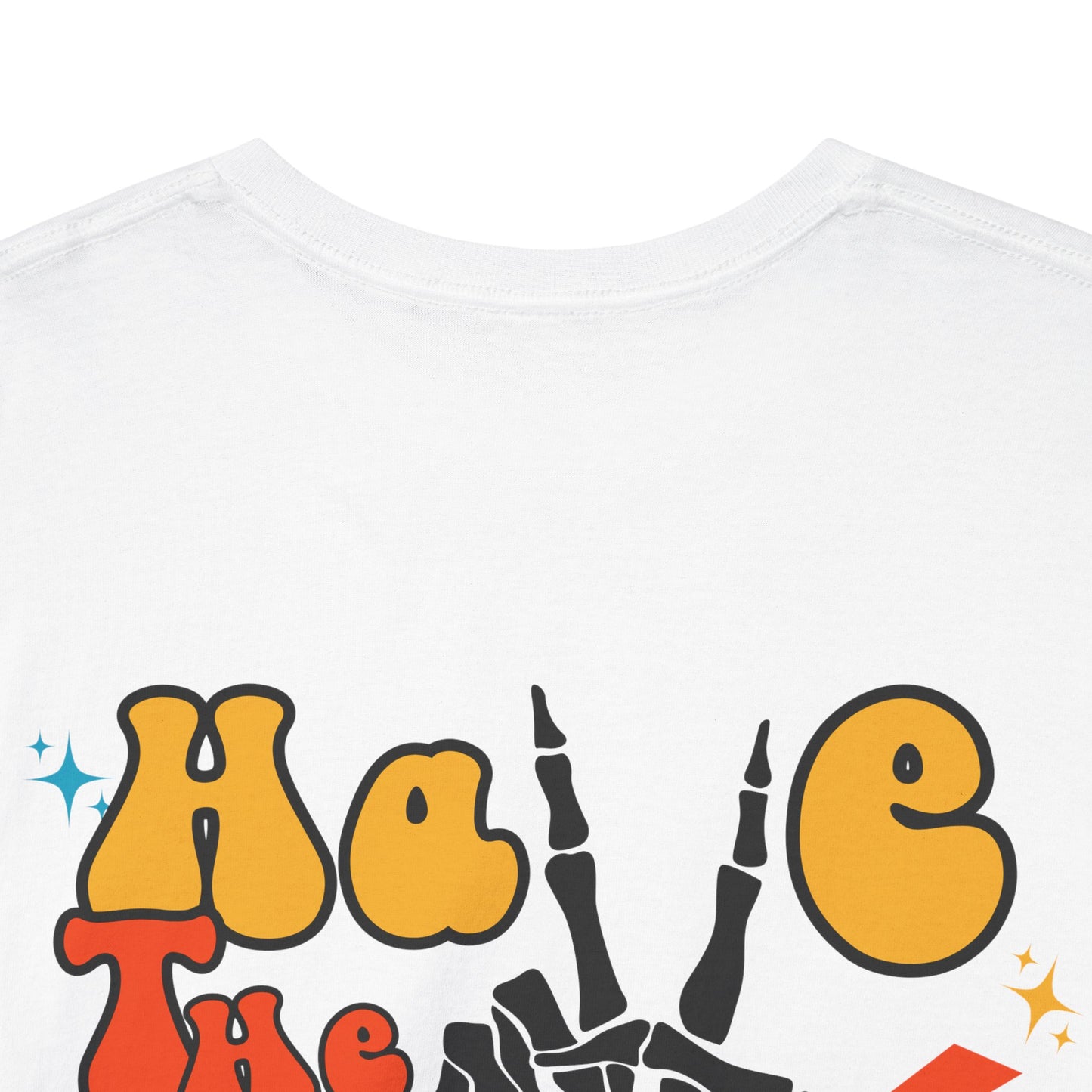 Have the day you deserve Skeletal Peace Sign Graphic Tee [Orange Design]