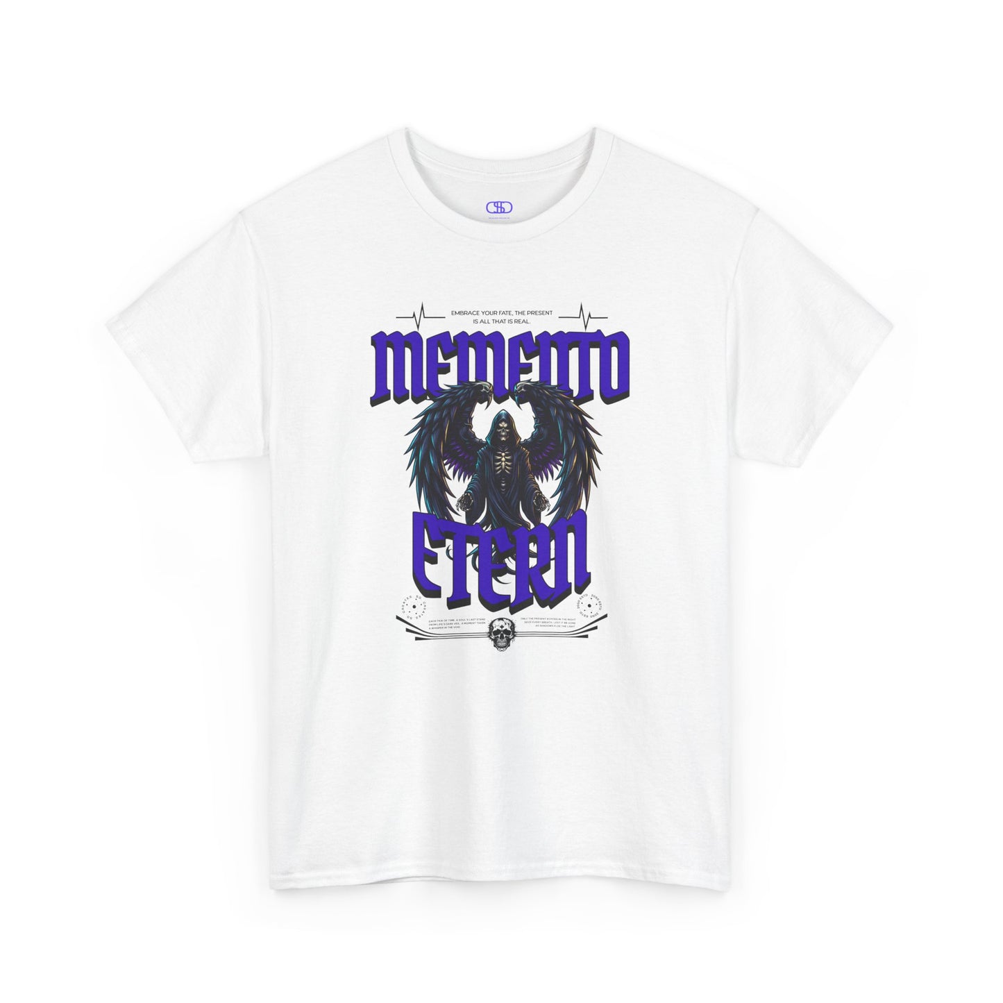 "Memento Etern" Winged Grim Reaper T-Shirt - Eternal Skull Angel Gothic Apparel
