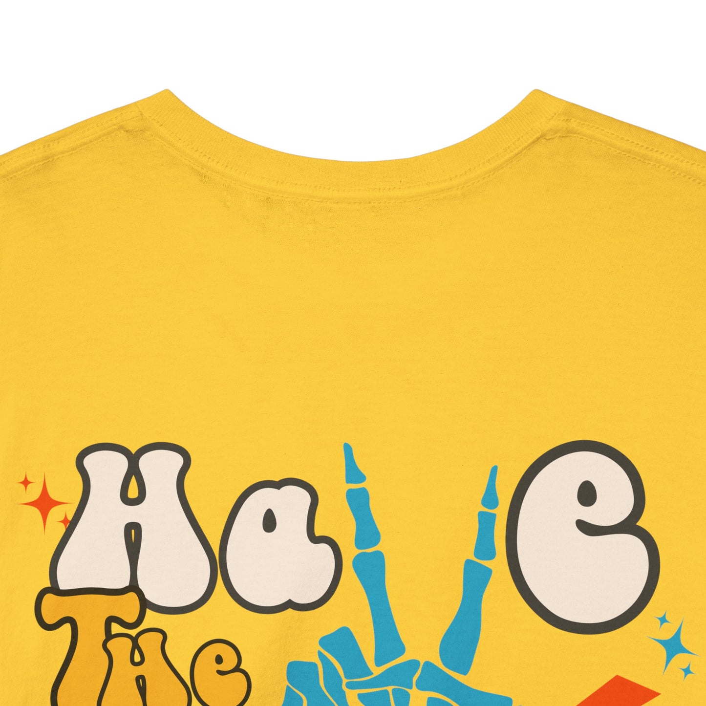 Have the day you deserve Teal Skeletal Peace Sign Graphic Tee