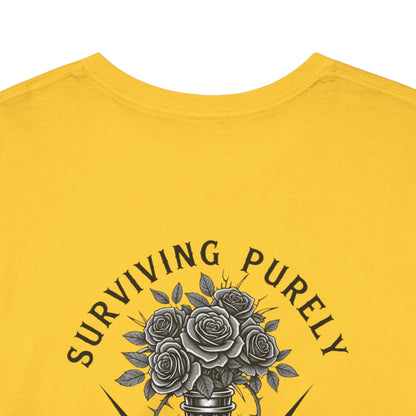 Surviving Purely Out of Spite" Gothic Skull Rose Tee