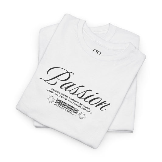 The front makes a bold, immediate statement with the word "Passion" in an elegant, unmissable cursive font. Beneath it, a unique barcode design symbolizes your personal journey from "Dreams 2 Reality," reminding you that your goals are scannable, trackable, and achievable.