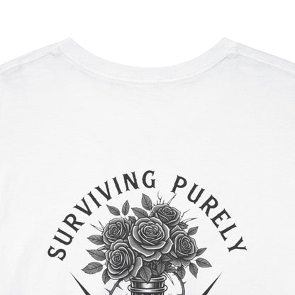 Surviving Purely Out of Spite" Gothic Skull Rose Tee