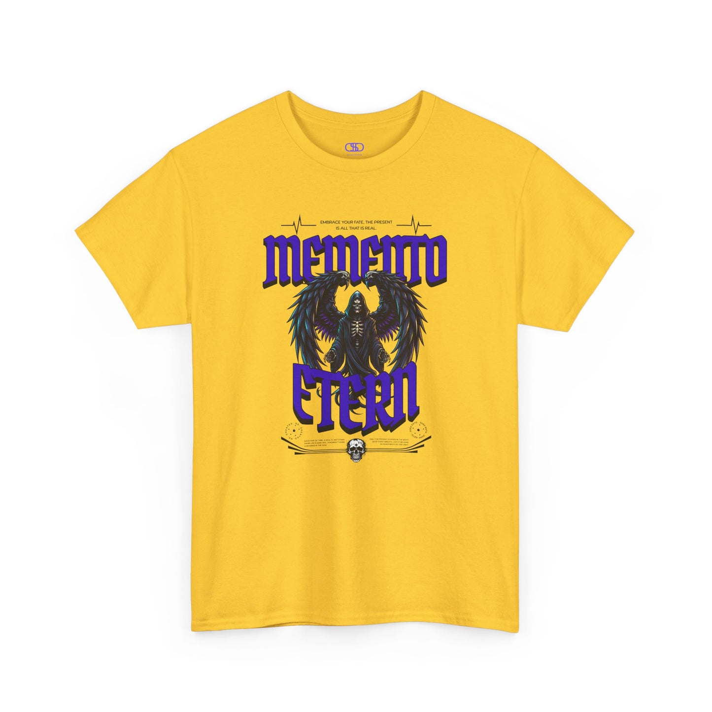 "Memento Etern" Winged Grim Reaper T-Shirt - Eternal Skull Angel Gothic Apparel