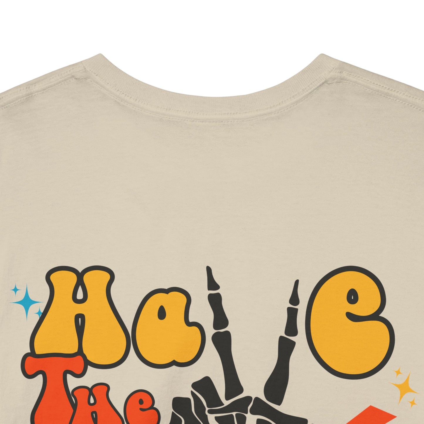 Have the day you deserve Skeletal Peace Sign Graphic Tee [Orange Design]