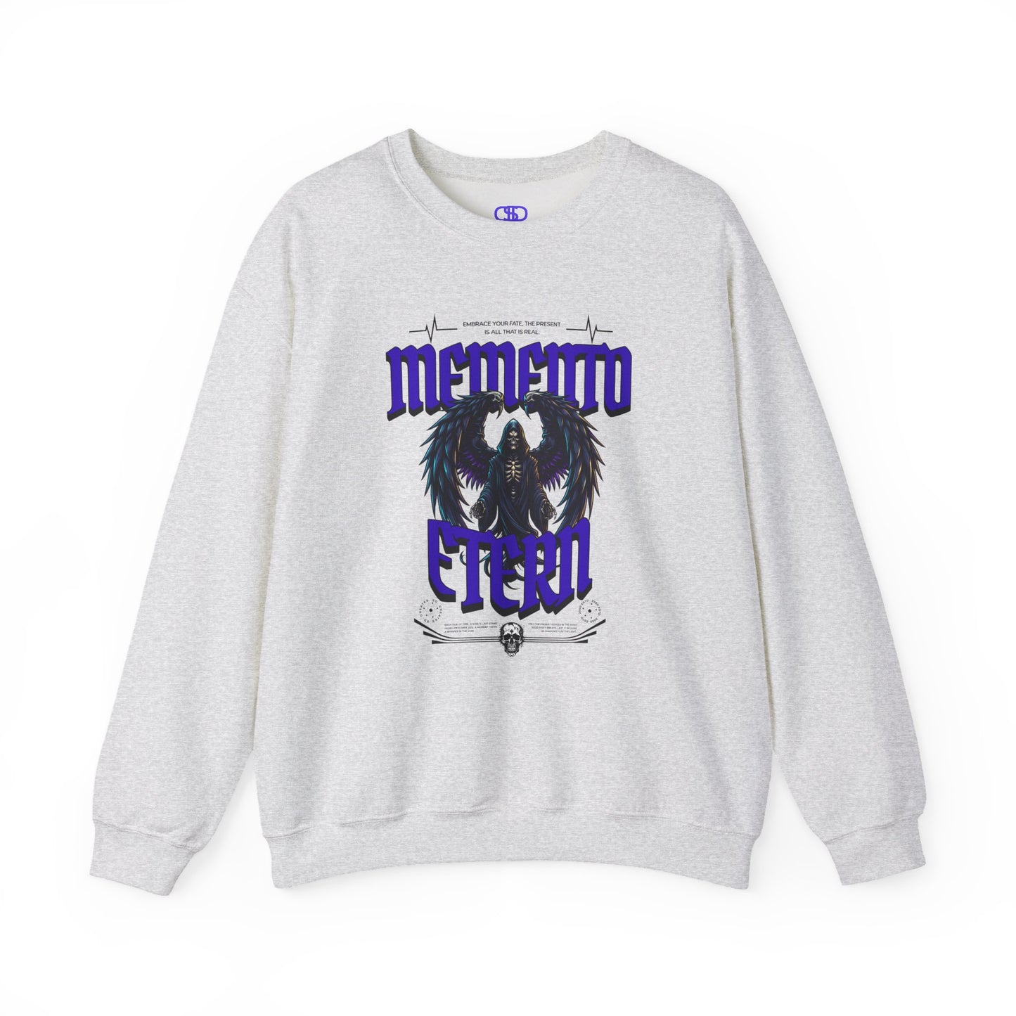 "Memento Etern" Winged Grim Reaper Sweatshirt - Eternal Skull Angel Gothic Apparel