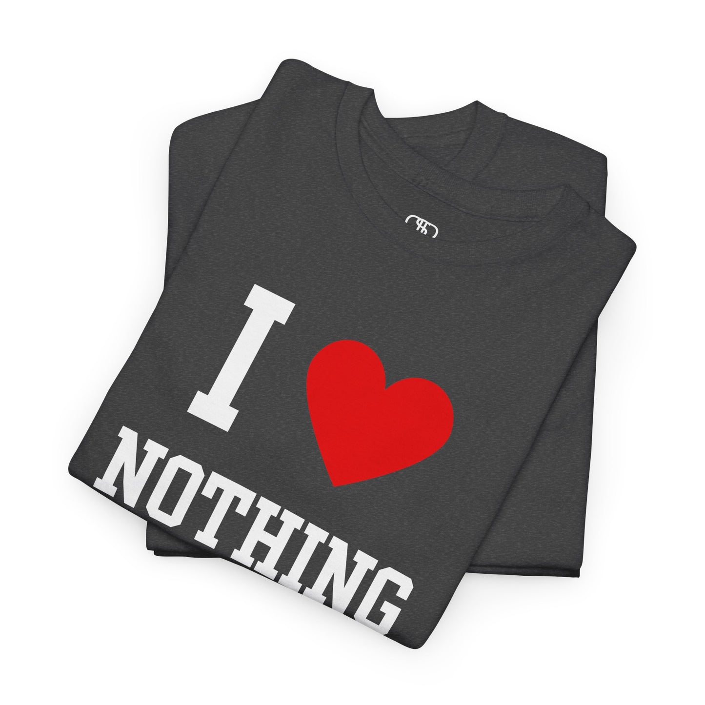 Embrace the void. Our classic I Love Nothing t-shirt is the perfect piece of sarcastic, minimalist, and dark humor. A statement for the modern nihilist.