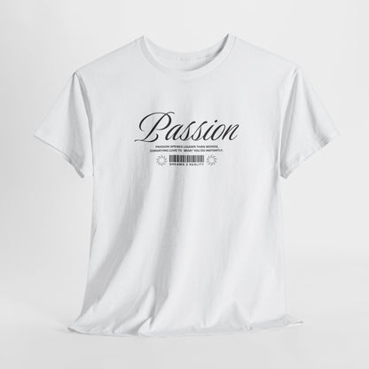 The front makes a bold, immediate statement with the word "Passion" in an elegant, unmissable cursive font. Beneath it, a unique barcode design symbolizes your personal journey from "Dreams 2 Reality," reminding you that your goals are scannable, trackable, and achievable.