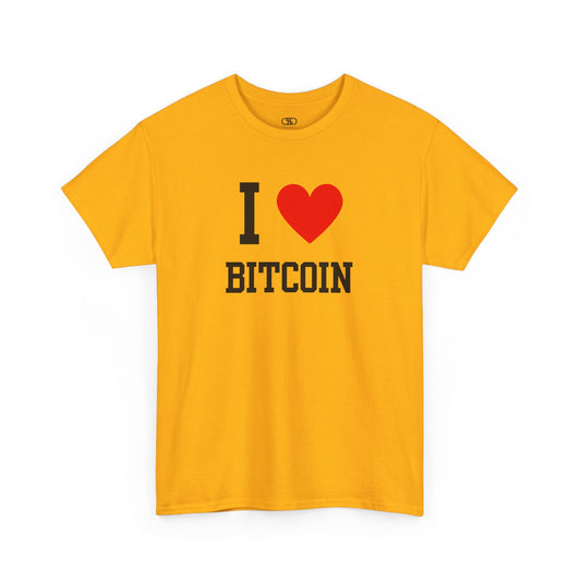 Hold in style. Show your love for crypto with our classic I love Bitcoin t-shirt. A must-have for every BTC investor and blockchain enthusiast.