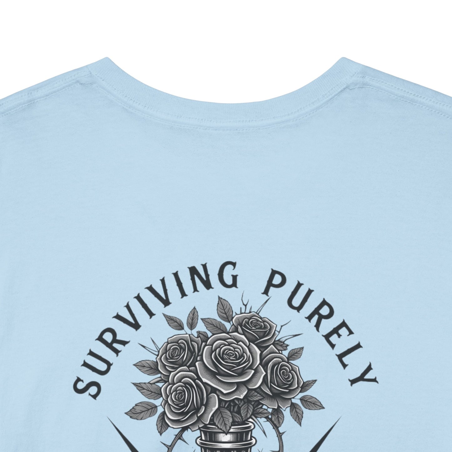 Surviving Purely Out of Spite" Gothic Skull Rose Tee
