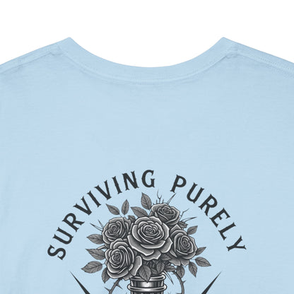 Surviving Purely Out of Spite" Gothic Skull Rose Tee