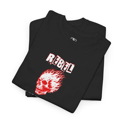 Rebel Flaming Skull T-Shirt | Edgy "Rise If You Dare" Graphic Tee