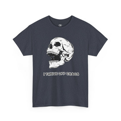 I thrive off chaos' Unisex Skull Graphic Tee