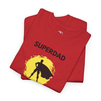 The back of a red t-shirt which features the traits of a father, Hardworking, Protective, Supportive, Patient, Wise, Reliable, Humble and Snoring. 