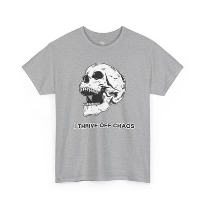 I thrive off chaos' Unisex Skull Graphic Tee