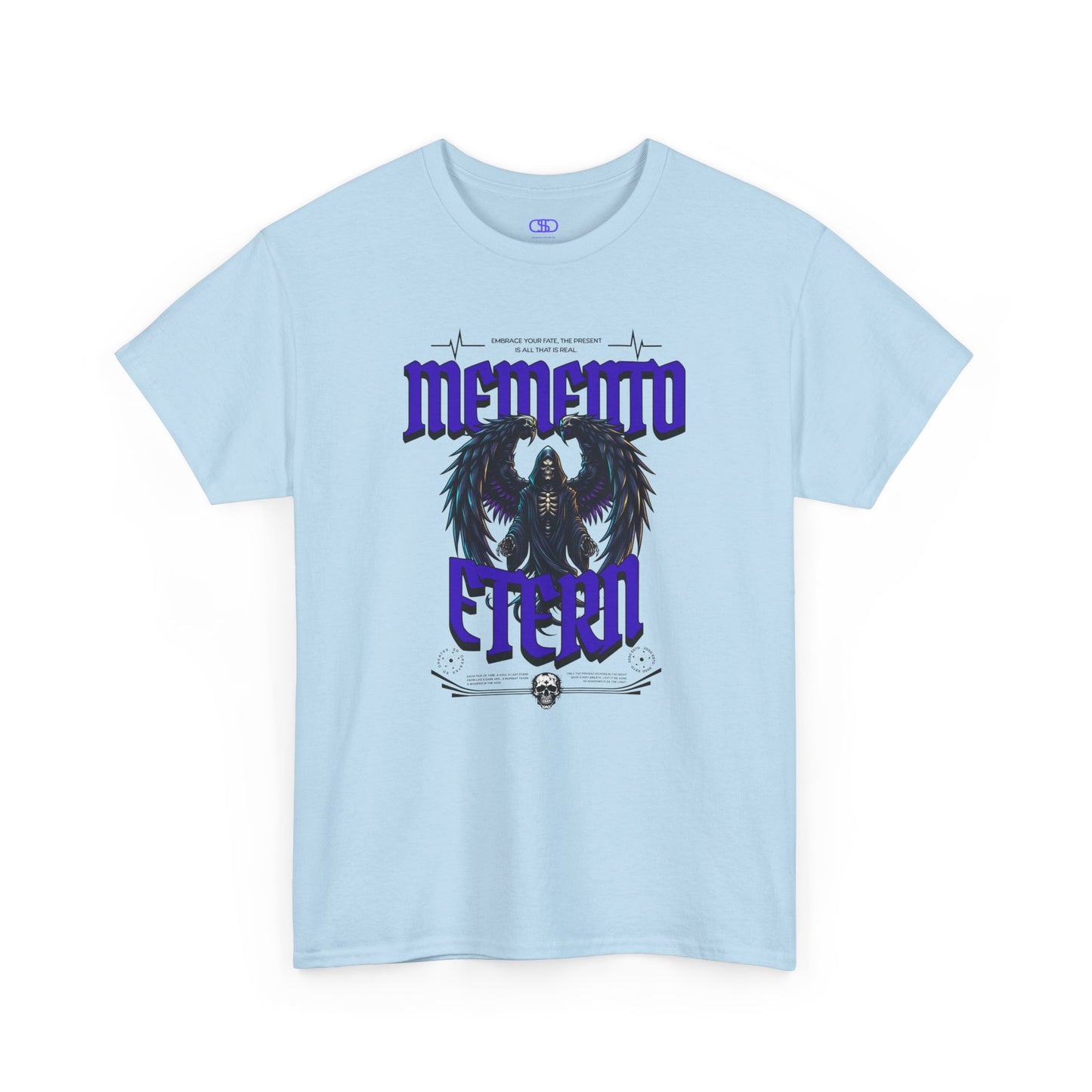 "Memento Etern" Winged Grim Reaper T-Shirt - Eternal Skull Angel Gothic Apparel
