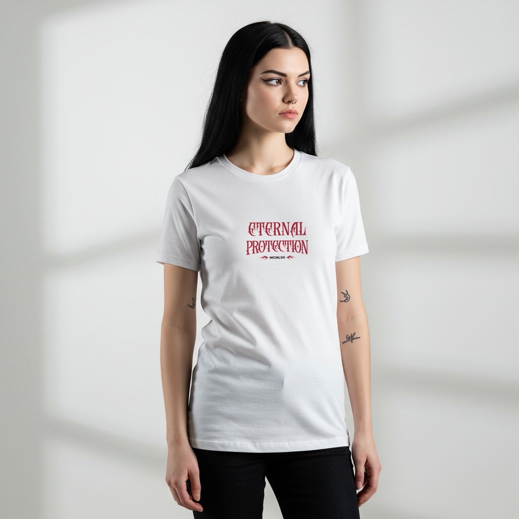Eternal Protection Shirt – Gothic “Legends Never Die” Skeleton Graphic Tee (MCMLVII Edition)